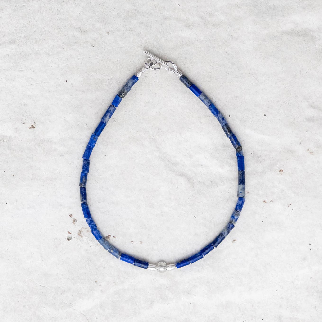 Bracelet Kayin en lapis-lazuli et argent (2,5mm)