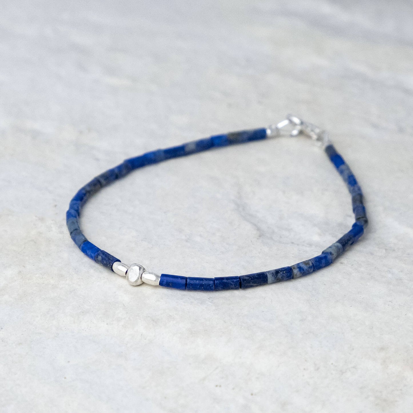 Bracelet Lapis-lazuli et argent (2,5mm)