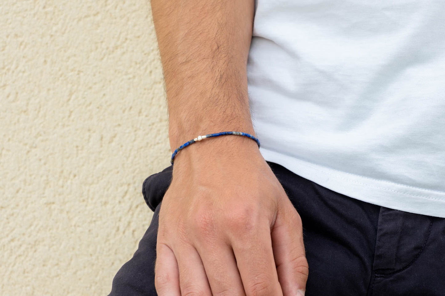 Bracelet Kayin en lapis-lazuli et argent (2,5mm)