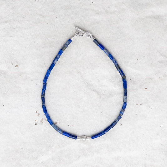 Bracelet Lapis-lazuli et argent (2,5mm)