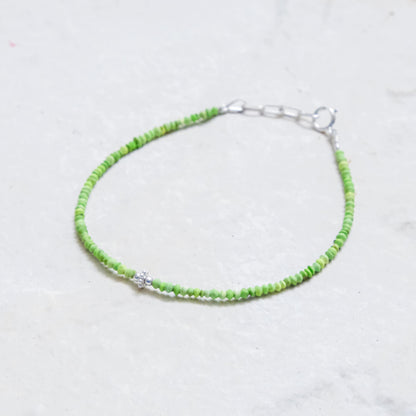 Bracelet en jaspe impérial vert et argent